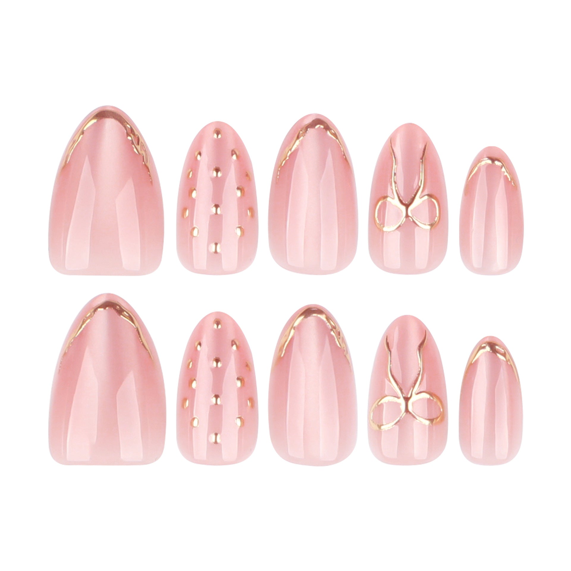 Long Stiletto Press On Nails with White Base & Purple Floral & Bow Accents