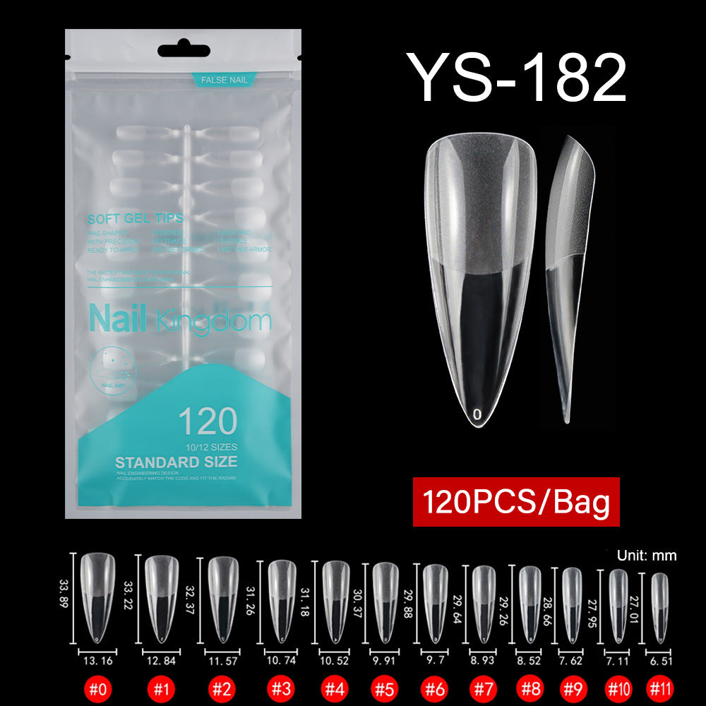 Nail Tips Free engraving and semi-matte press on nails pads 120 pieces, transparent and seamless fake nails in bags, fully attached to matte nail pads