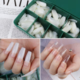 Nail Tips nail pads press on nails patches Nail art transparent patches Full stickers Long ballet nail fake nails 500 pieces in a box