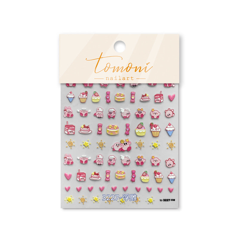 365nails: "Pink Dessert and Cute Character" – nail art stickers