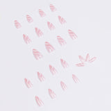 Unhas postiças francesas simples com impressão pop Sense, unhas removíveis e finalizadas ｜365nails