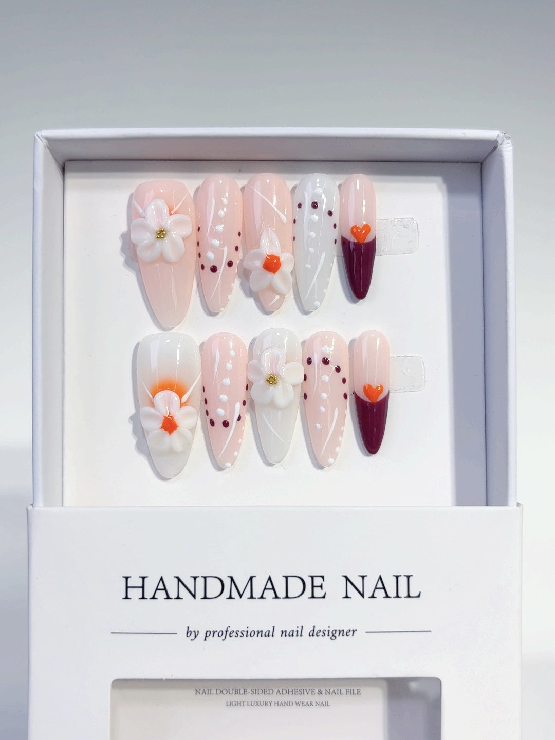 Orange Blossom: "Peach Bloom" – Almond Shape Press-On Nails
