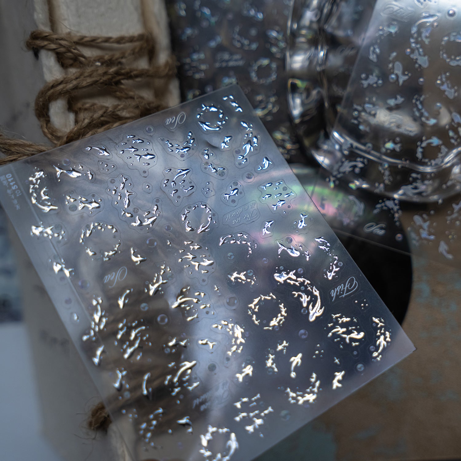 Holographic Fish Collection: "Iridescent Sea Fish" – 3D Embossed Nail Sticker