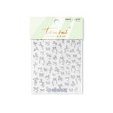 Embossed Bow Nail Stickers – Red & Metallic Pearl Set