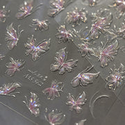 Iridescent Crystal Butterfly – 3D Embossed Nail Art Set