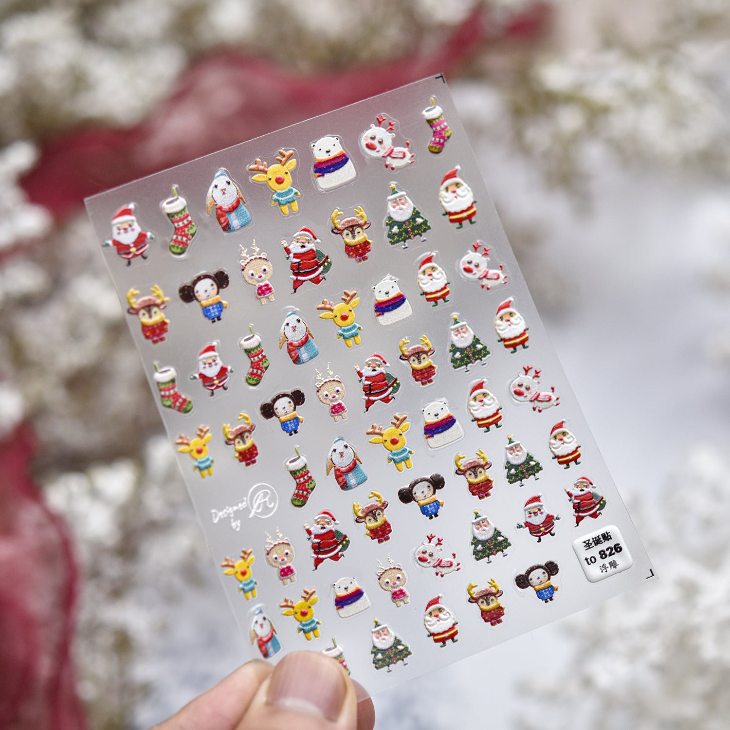 Cozy Knitwear: "Winter Warmth" – 5D Embossed Nail Sticker