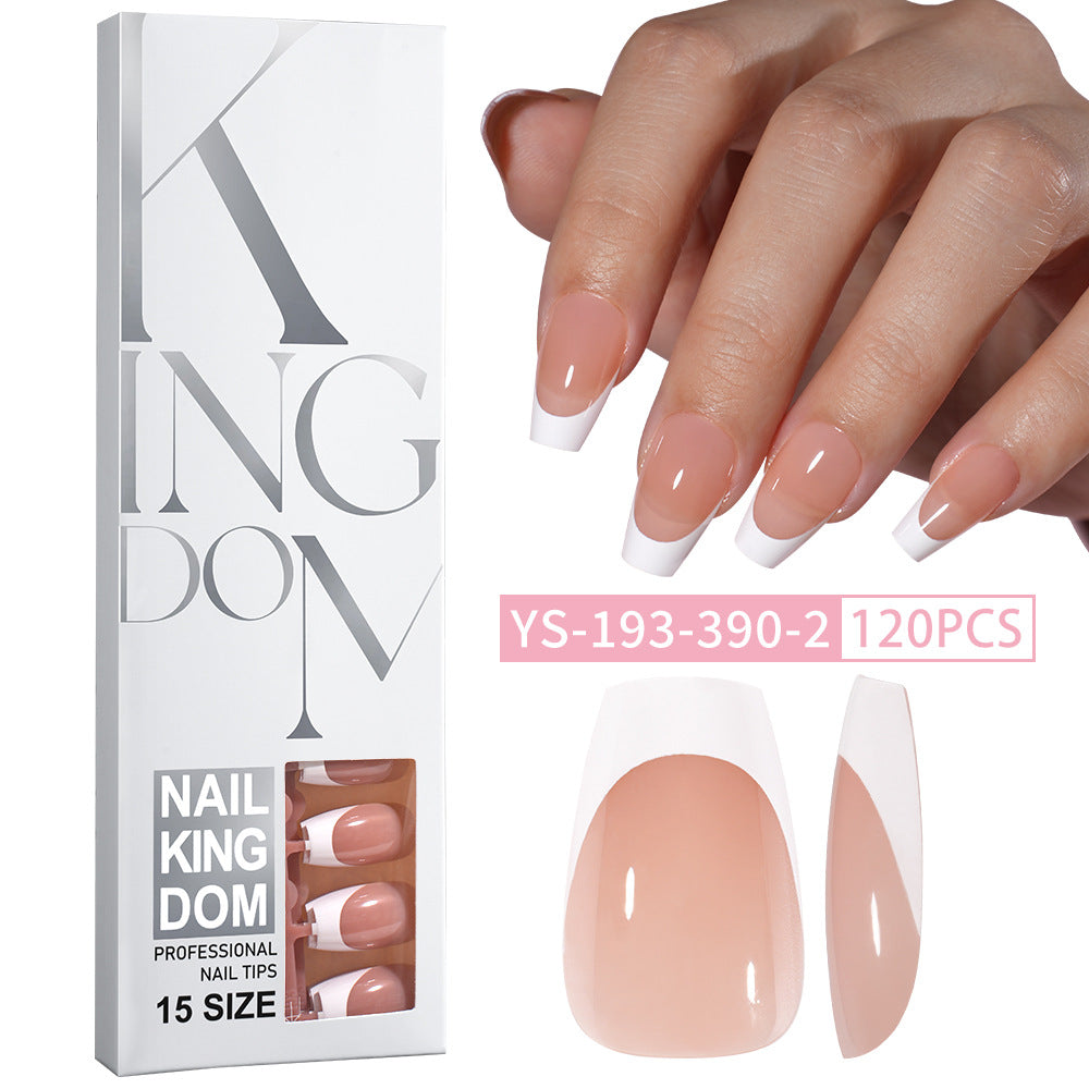 Hot-selling French-style armor, simple spray oil-shiny patch manicure removable trapezoidal nail piece 120 pieces in a box