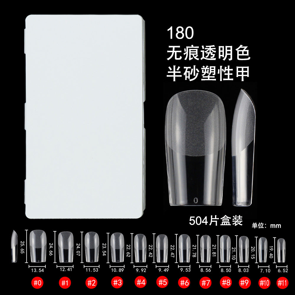 Nail Tips nail pads are light and seamless 504 pieces of porcelain white boxed semi-matte, free of engraving and grinding, press on nails pads, patches, fake nails.