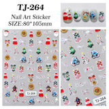 Aurora Christmas Nail Art Sticker 5D Embossed Three-dimensional Christmas Tree Snowman DIY Nail Sticker Ornament TJ