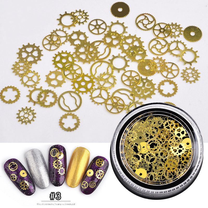 Christmas Gold Metal Nail Art Mix – Hollow Festive Shapes for Gel & Acrylic (MOQ=3)