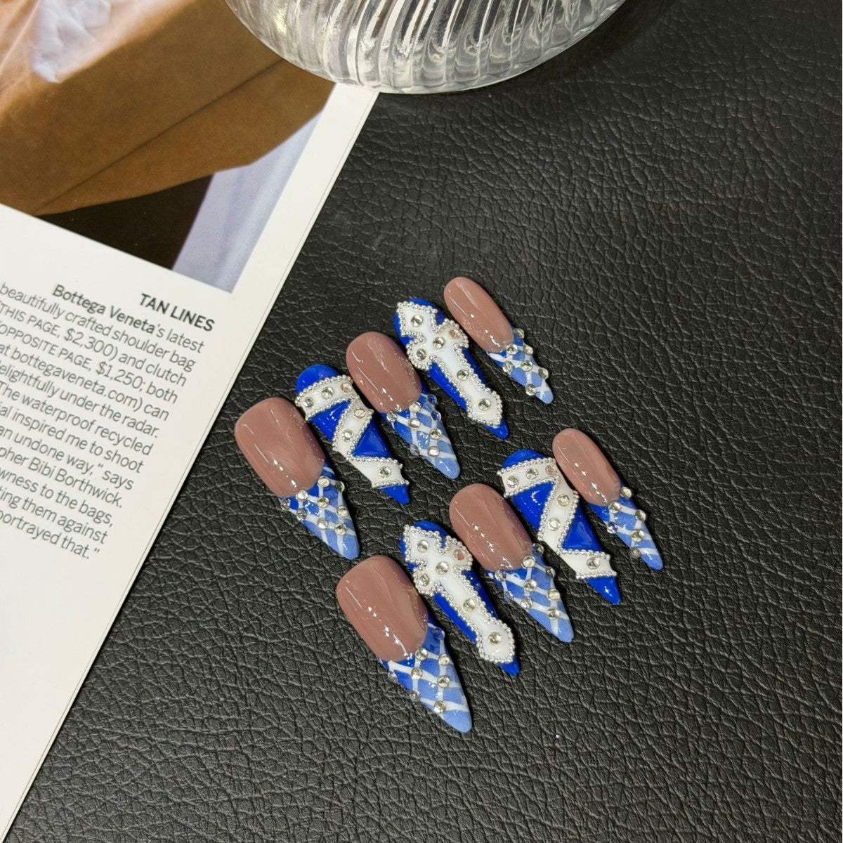 365nails: "Royal Porcelain" – 3D Floral & Lace Handmade Long Coffin Nails