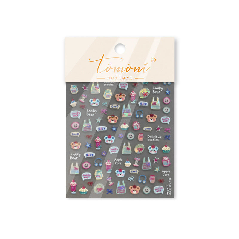 Cute Pastel Toy Collection: "Sweet Toy Box" – 3D Embossed Nail Sticker