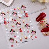 Bronzing Snowflake Lucky Bag Nail Art Sticker 5D Embossed Three-dimensional Snowball Snowflake DIY Nail Sticker Jewelry SL