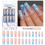 Press on nails fake nail patch extension nail Spice Girl medium rectangle removable 24 pieces with drill manicure