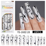 Long press on nails, French versatile patch nail art removable prefabricated fake nail press on nails piece