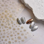 3D 金箔雪花：「冬季仙境」—5D 浮雕甲貼