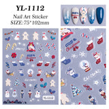 Christmas themed nail art sticker 5D relief three-dimensional cute snowman DIY Christmas nail sticker jewelry YL
