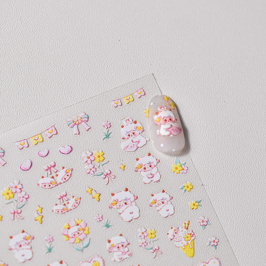 365nails: "Vaca Kawaii Fofa & Doce Delícia" – Adesivos para Unhas