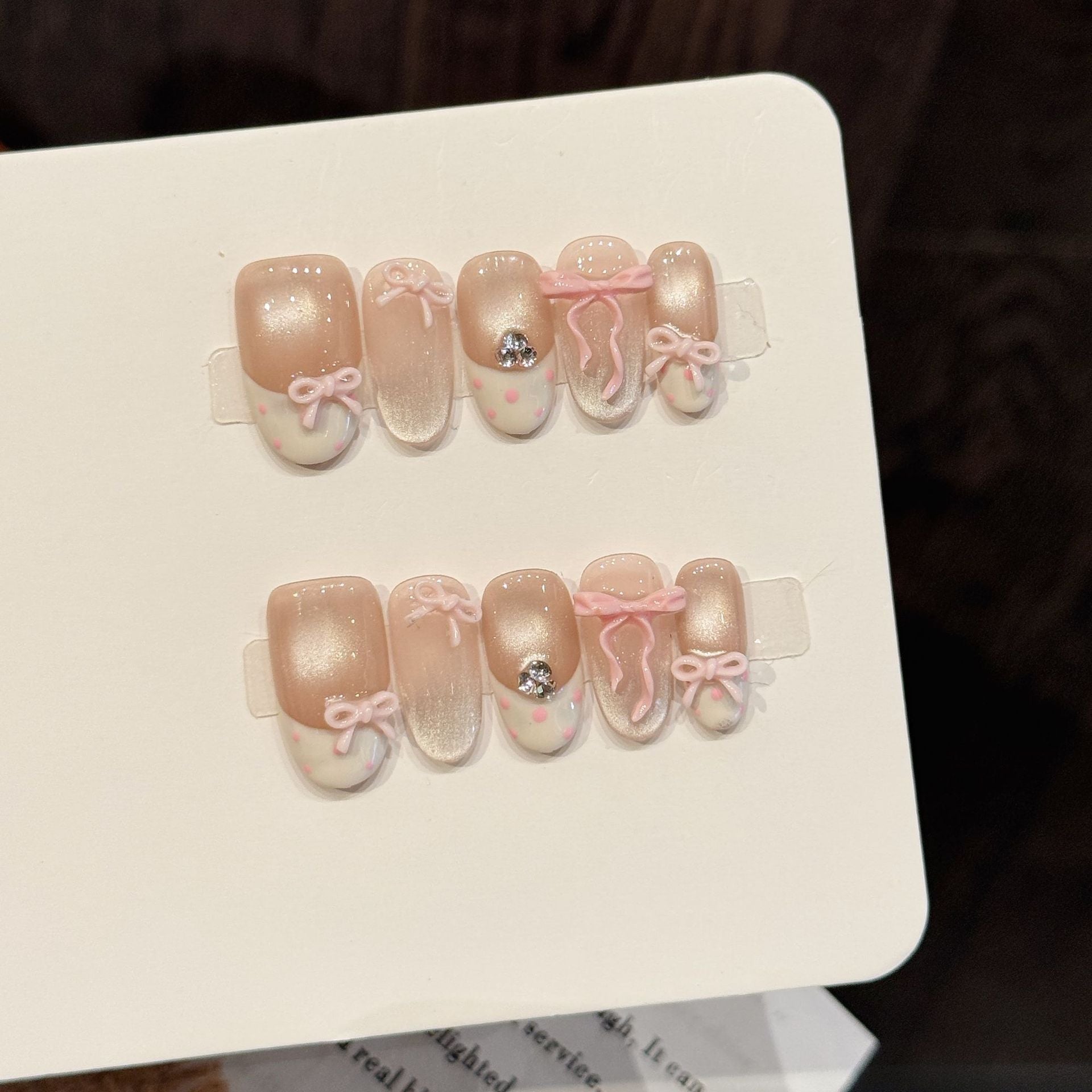Cute Ballet Ribbon Pink Press On Nails
