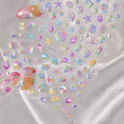粉彩海洋果凍：「美人魚寶藏」—5D 浮雕甲貼