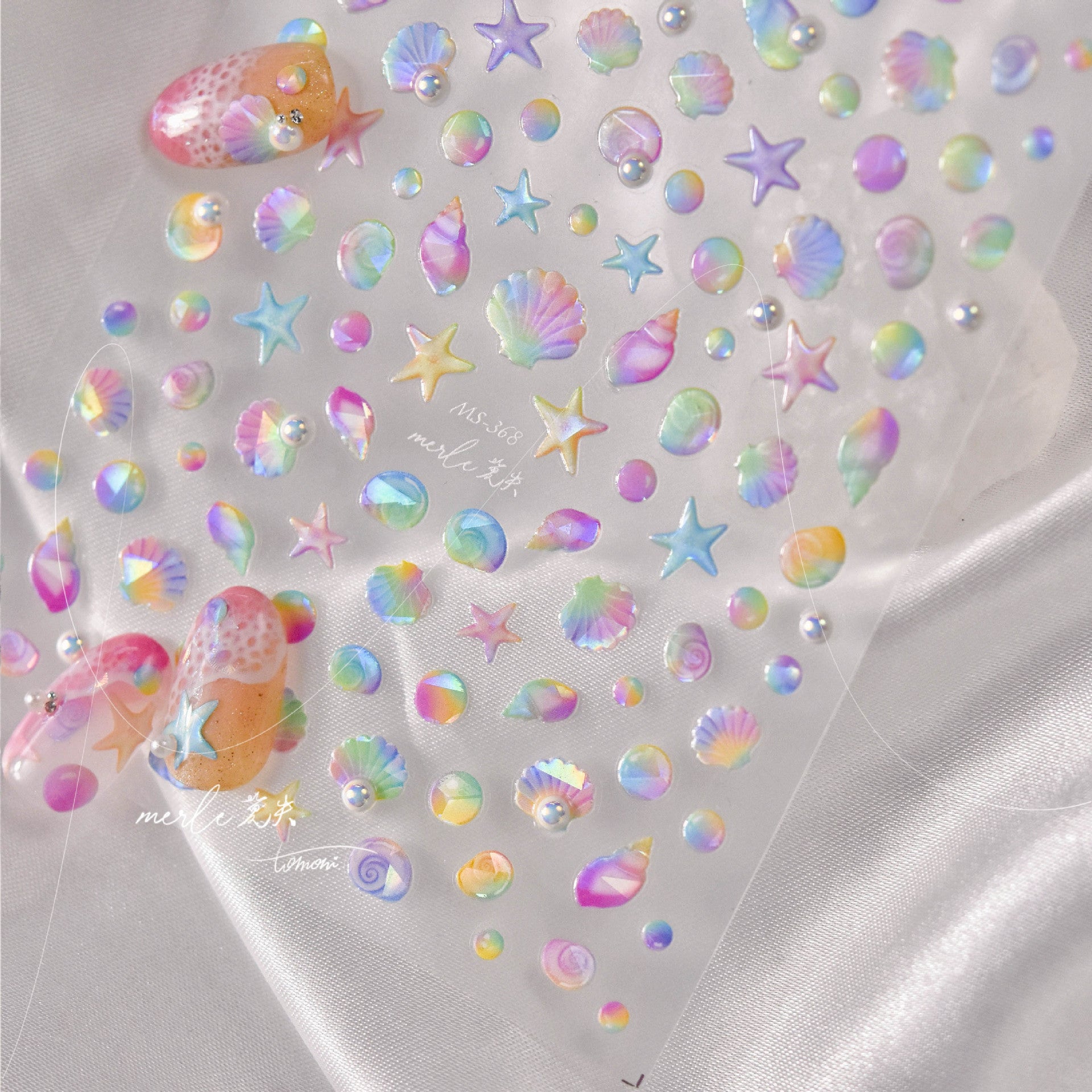 粉彩海洋果凍：「美人魚寶藏」—5D 浮雕甲貼