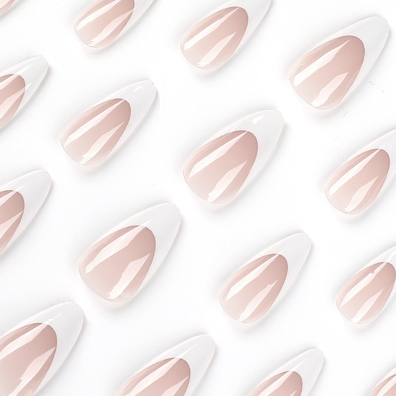 Arte de uñas simple francés con borde blanco, parche para uñas al por mayor, uñas para usar | 365nails