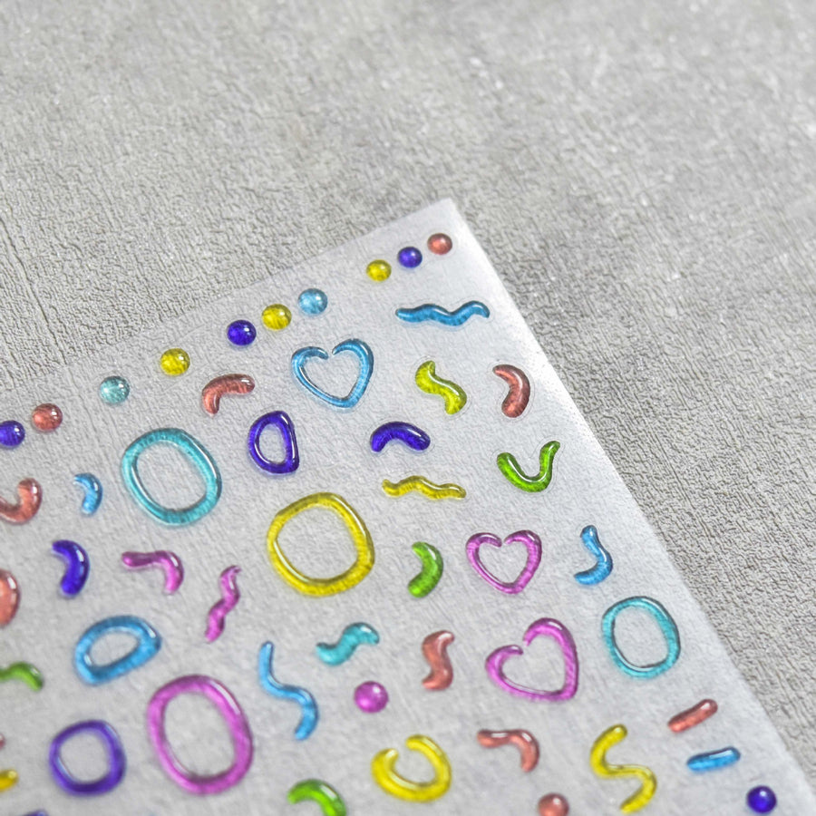 Jelly Geometric Collection: "Rainbow Jelly" – 3D Jelly Nail Sticker