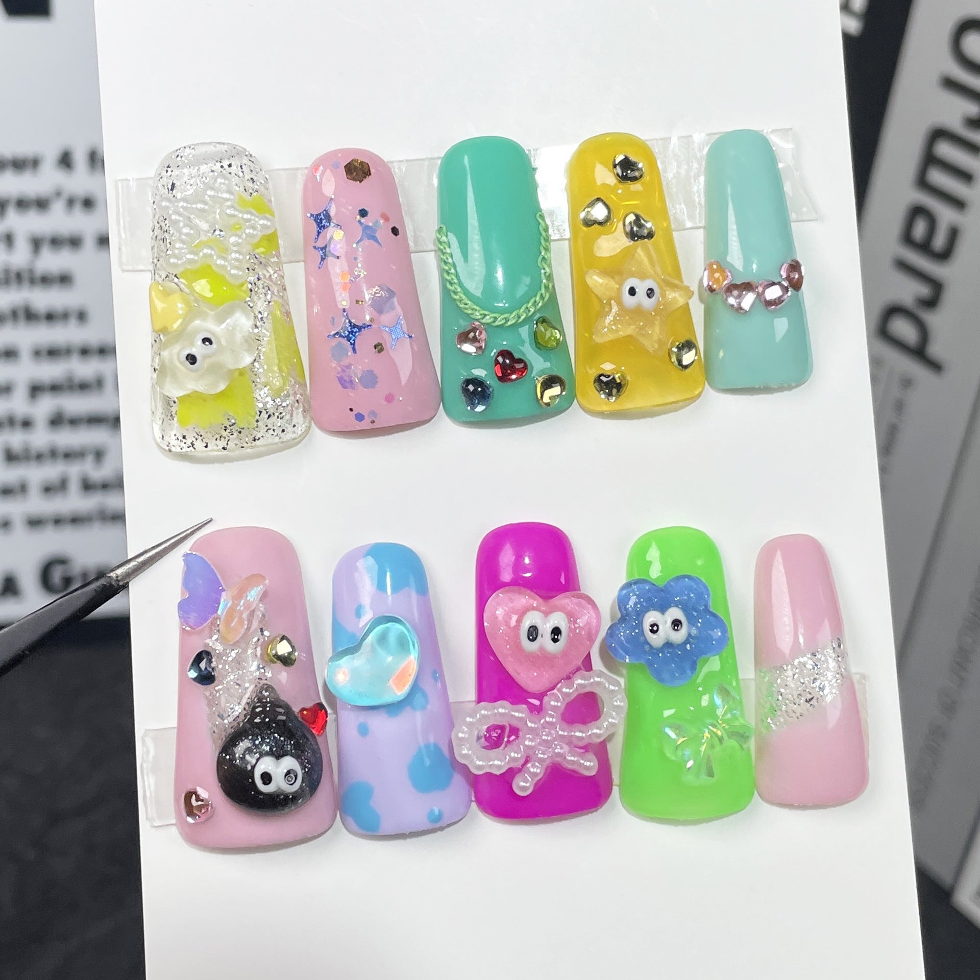Duck beak nail cute cartoon dopamine plastic wind handmade press-on nails wearable nail sticker｜365nails