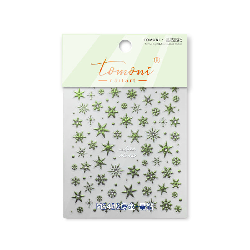 Silver Snowflake Collection: "Crystal Silver Snowflake" – 3D Embossed Nail Sticker