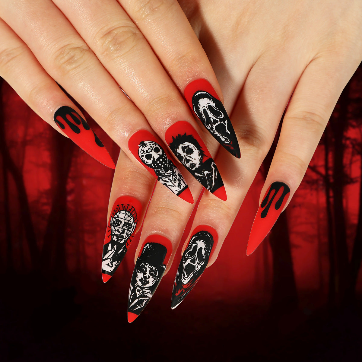 Unhas postiças tridimensionais para Halloween, unhas 3D, folhas de unha de morcego e aranha, atacado ｜ 365nails