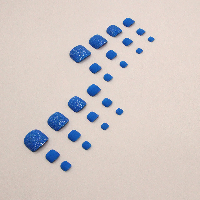 清新莫蘭迪冷色系足用穿戴甲（閃亮款）批發｜365nails