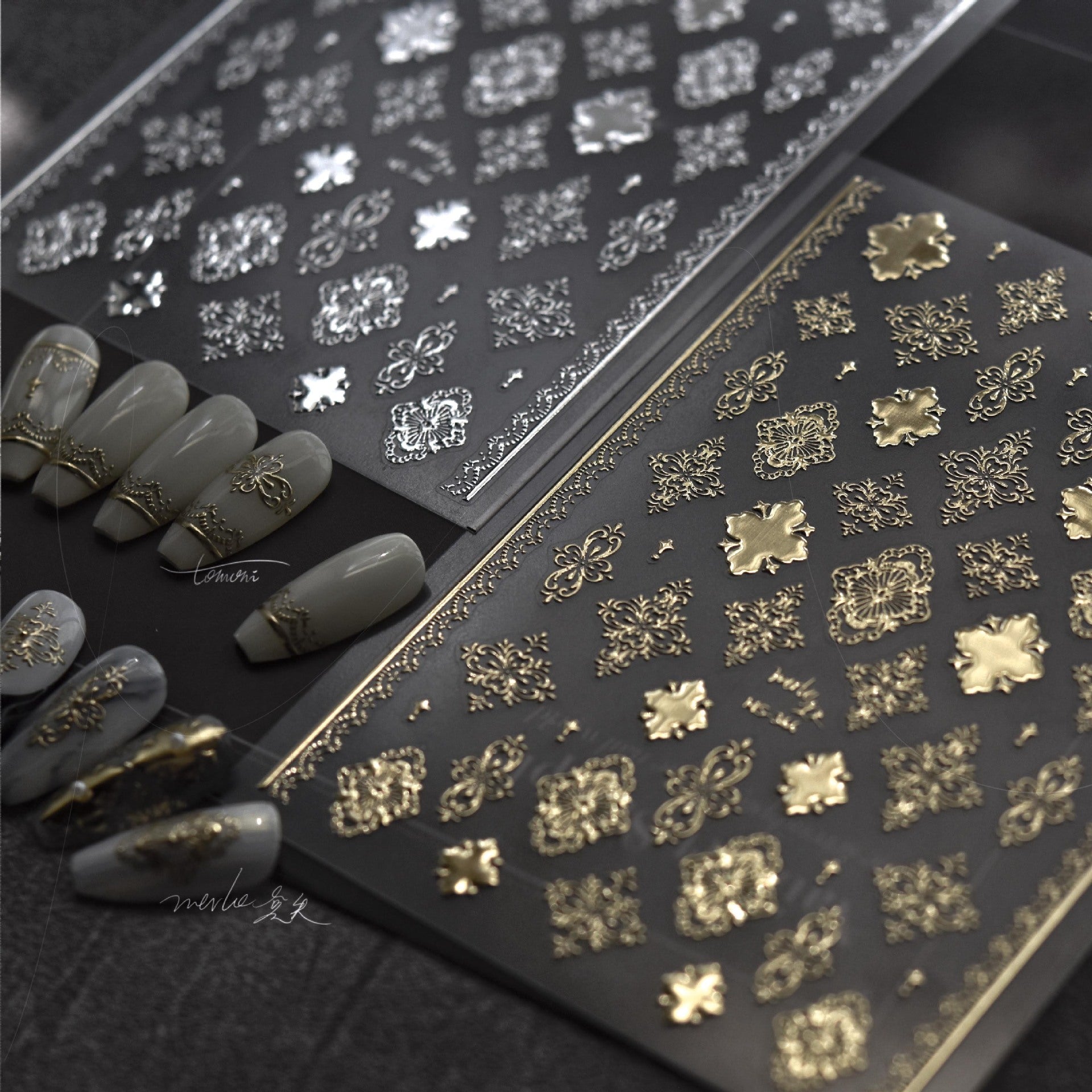 365nails: "Gold Baroque Damask" – nail art stickers