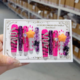 Neon Star Snake Crystal Bold Press On Nails