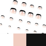 Black French foot nail piece White love  Wholesale fake nail finished patch｜365nails