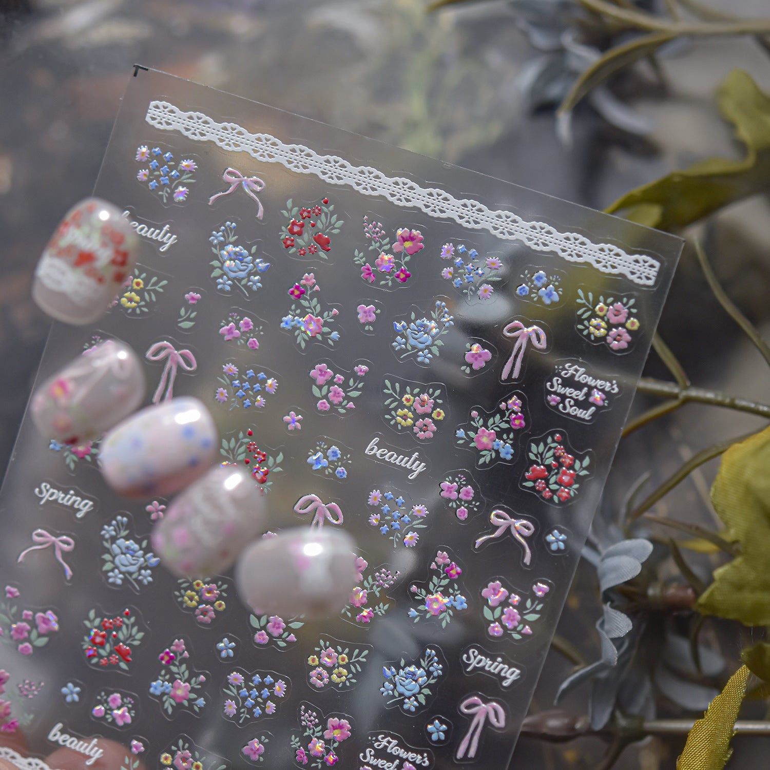 Spring Floral Bouquet – Romantic Vintage Nail Art Set