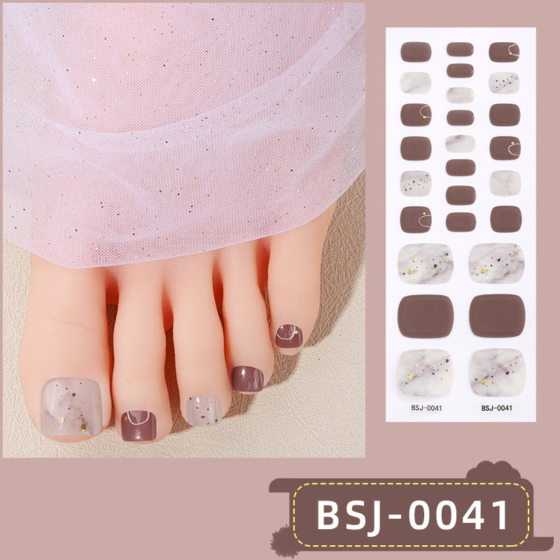 Semi-Cured Gel Nail Strips 3D Soft Glossy Toe Design (MOQ=3)