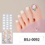 Semi-Cured Gel Nail Strips Glitter Pearl Gradient Sparkle Toe Design (MOQ=3)