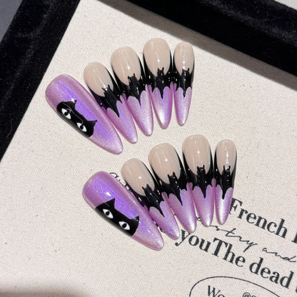 New Halloween Wear Nail Art False Nails  Spider Bat Finger handmade press on nails Art | 365nails