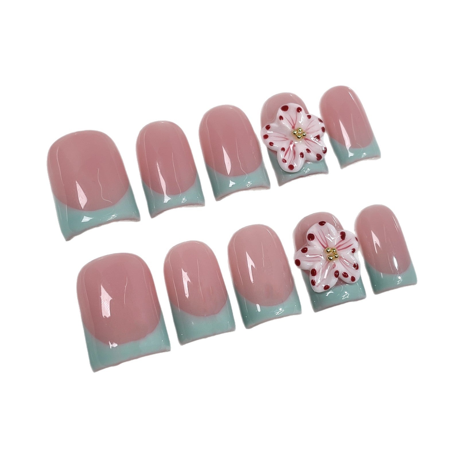 Mint Blossom Chic Series Press-On Nails