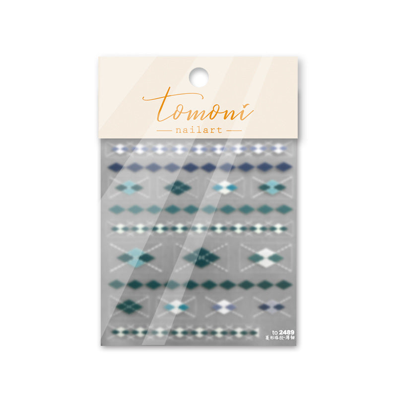 365nails: 아가일 다이아몬드 기하학 – 네일 아트 스티커