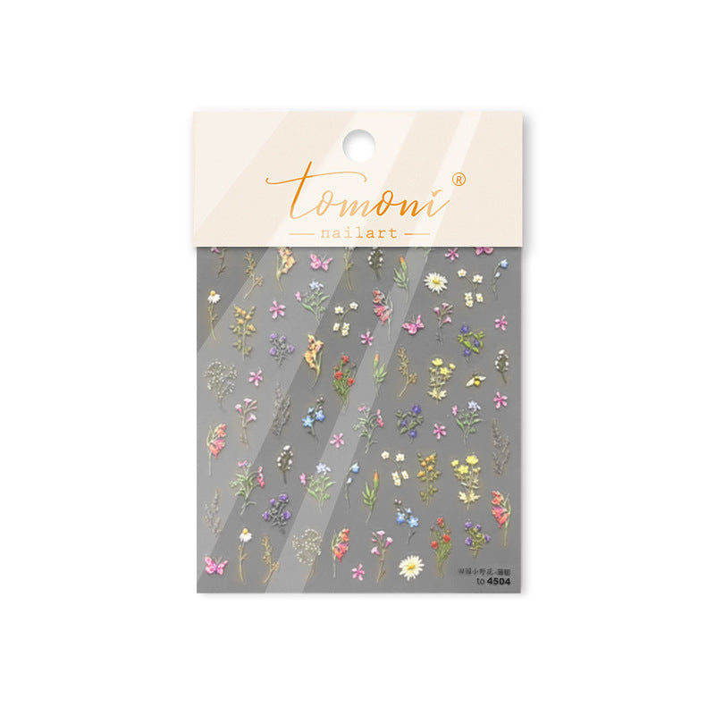 Wildflower Meadow Collection: "Fresh Petal" – 3D Embossed Nail Sticker