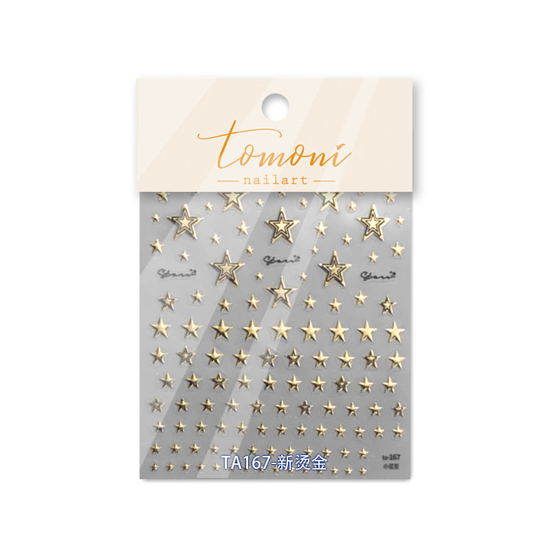 Gold Star: "Celestial Sparkle" – 3D Embossed Nail Sticker