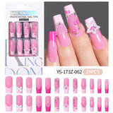 Press on nails fake nail patch extension nail Spice Girl medium rectangle removable 24 pieces with drill manicure