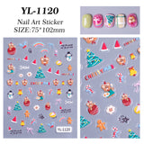 Christmas series nail art sticker 5D relief three-dimensional cute snowman DIY Christmas nail sticker jewelry YL