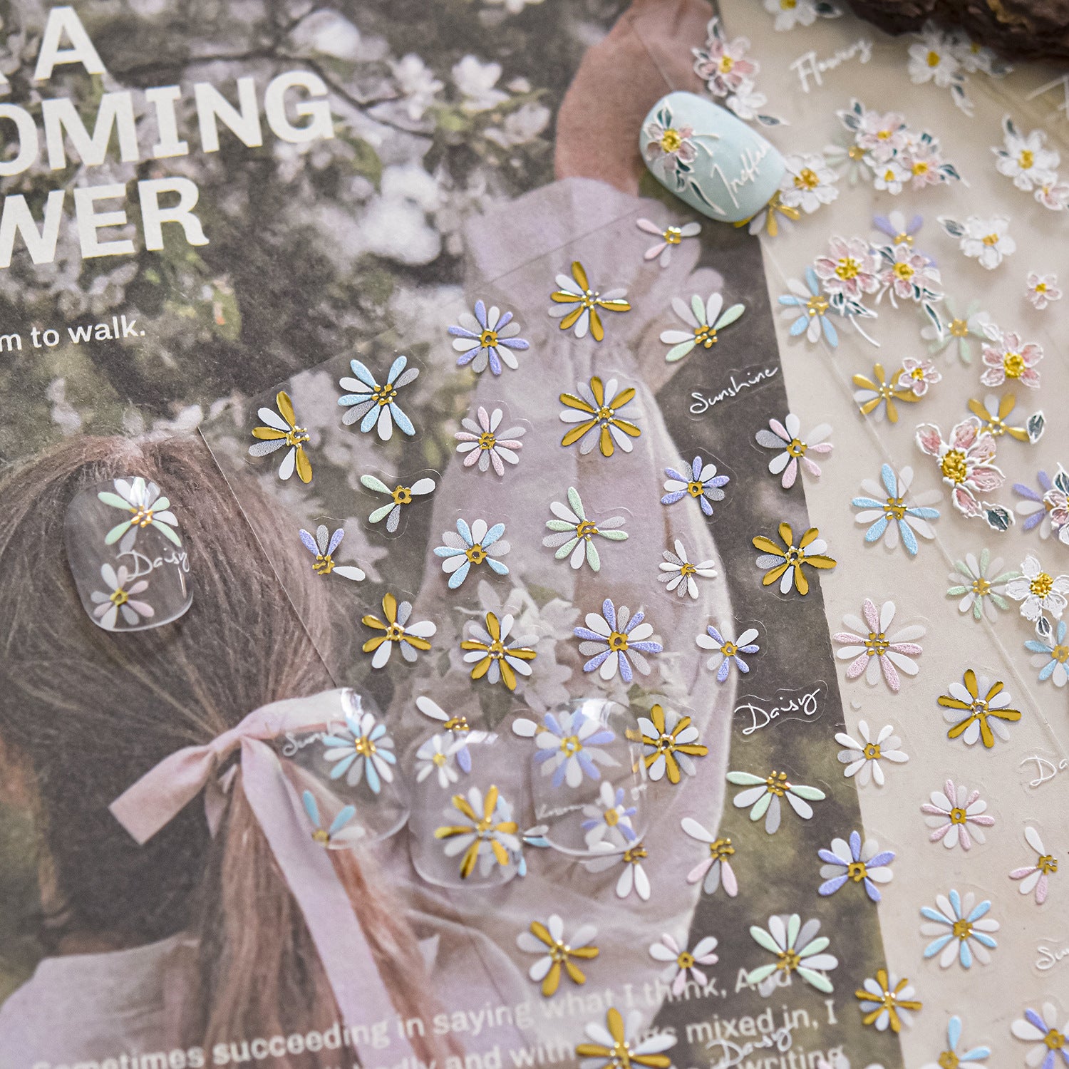 365nails: "精緻粉色花朵" – 美甲貼紙