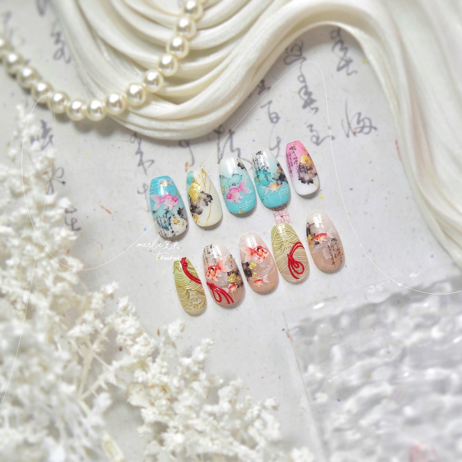 Ink Goldfish Collection: "Ink Goldfish" – 3D Embossed Nail Sticker