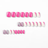 nails art piece wholesale white purple contrasting color silver glitter Press onable nails sticker short fake nails patch nails piece finished product｜365nails