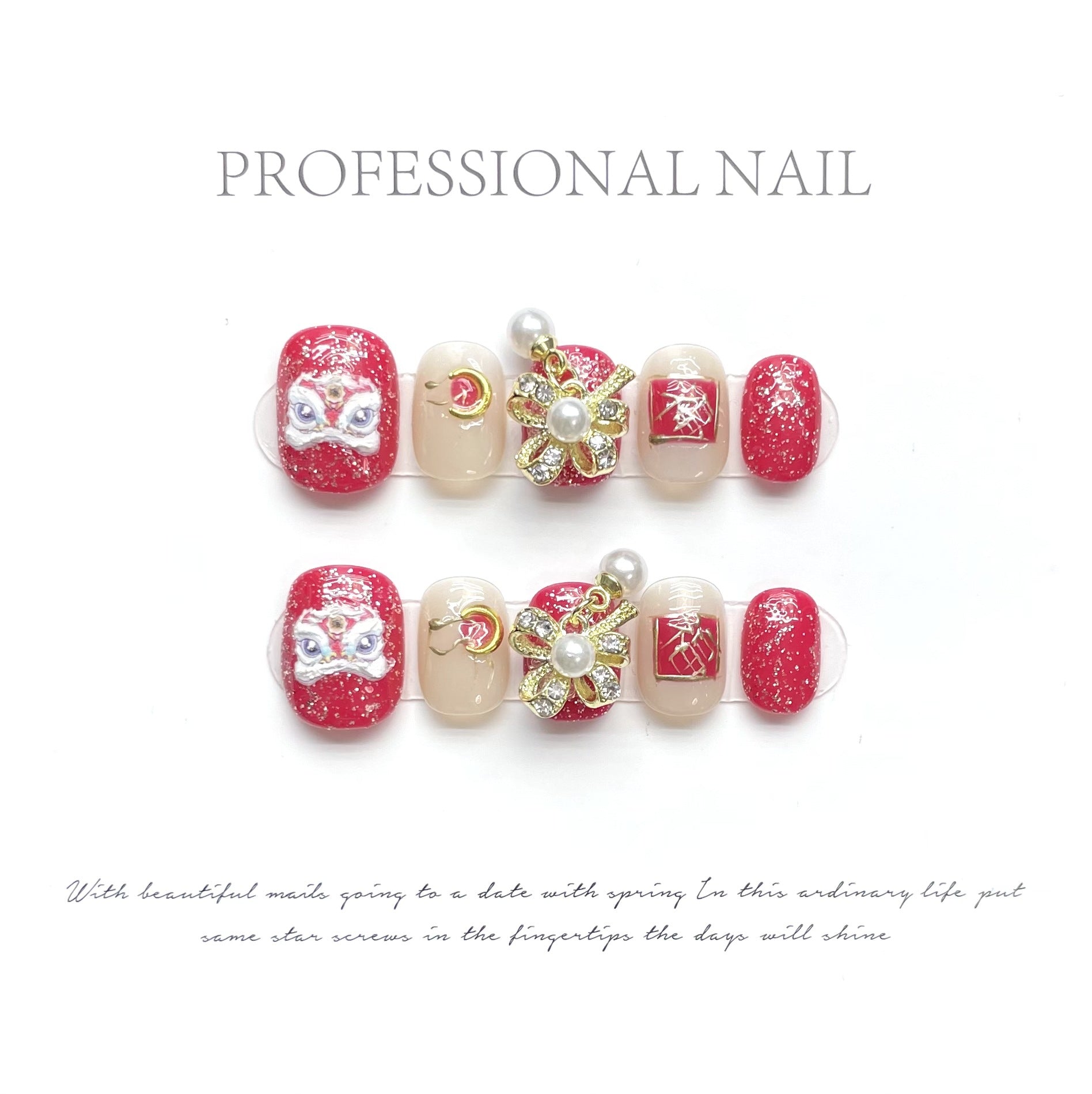 Holiday Mix Sparkle Cute Glam Nails