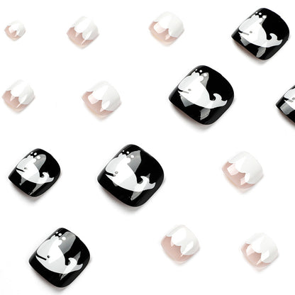 Foot nails black and white whale press on nails nails nails piece wholesale nails piece nails piece nails piece removable｜365nails