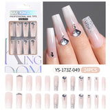 Press on nails fake nail patch extension nail Spice Girl medium rectangle removable 24 pieces with drill manicure